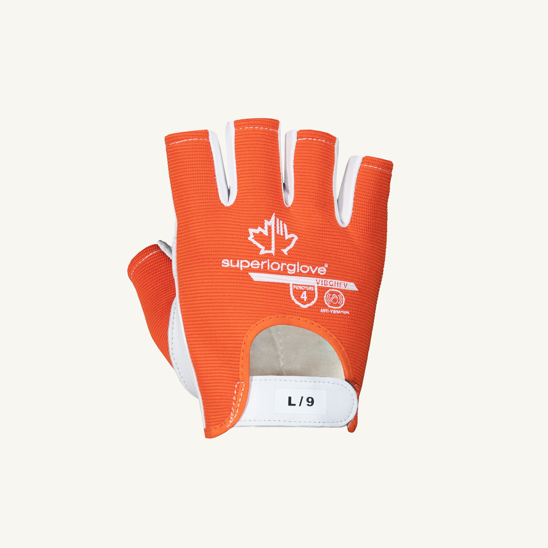 #VIBGHFV  Superior Glove® Vibrastop™ Goatskin Leather Palm Half-Finger Vibration-Dampening Gloves 